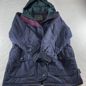 VTG 90s Pacific Trail Mens M Navy Blue Insulated Parka Jacket Hooded Outdoor